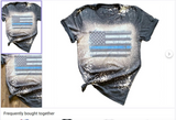 US Flag Thin Blue Line Shirt Women Police Shirt Distressed American Flag July 4th Patriots Shirt Blue Lives Matter Tee