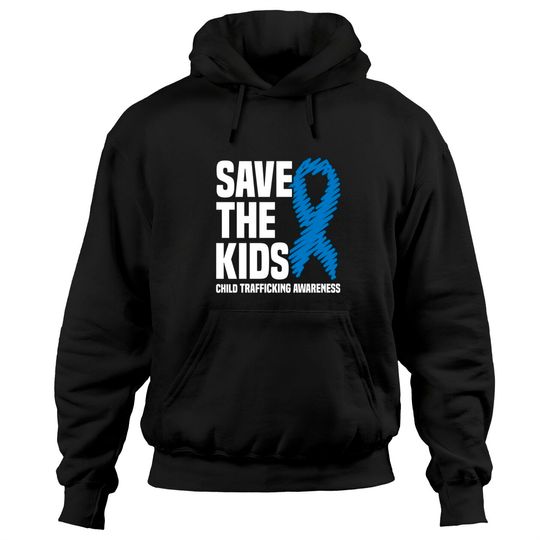 Save Our Children Hoodie Blue Ribbon Stop Child Trafficking Pullover