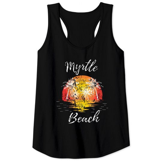 Myrtle Beach Sunset Palm Tree Tank Top