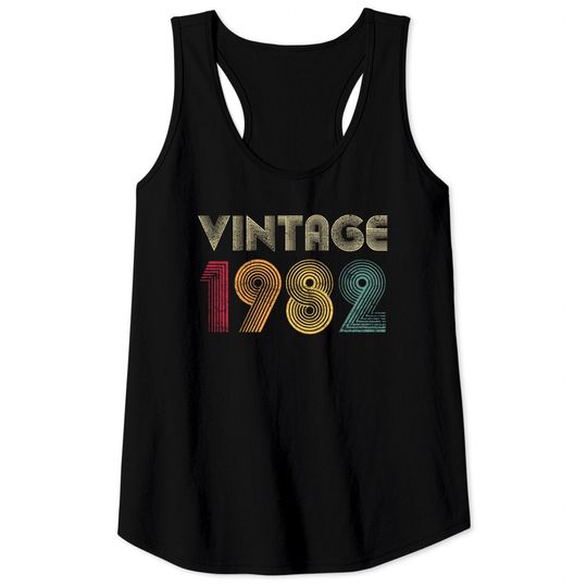Vintage 1982 39th Birthday Gift Retro Men Women 39 Years Old Tank Top