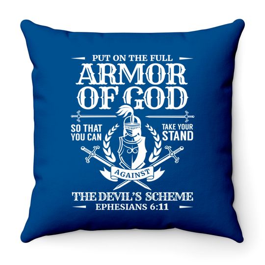 Armor of God Christian Bible Verse Religious Throw Pillows