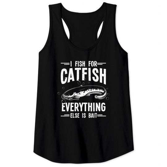 Funny Catfishing Design For Men Women Catfish Fishing Hunter Tank Tops