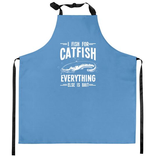 Funny Catfishing Design For Men Women Catfish Fishing Hunter Kitchen Aprons