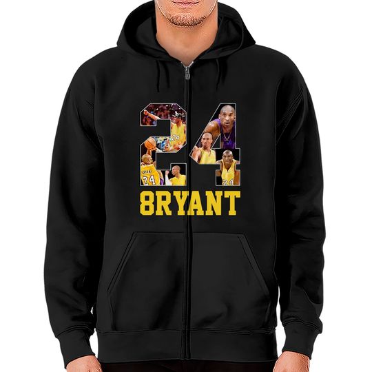 Kobe Bryant No.24 The Man The LA Basketball Zip Hoodies