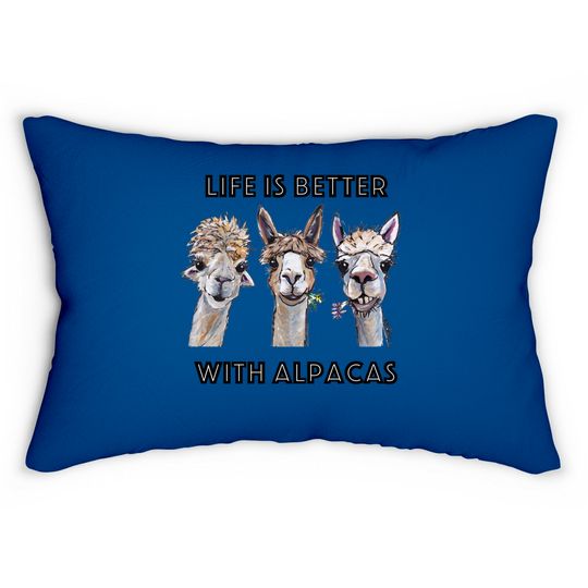 Life is Better with Alpacas Lumbar Pillow, Alpaca Lover Lumbar Pillows