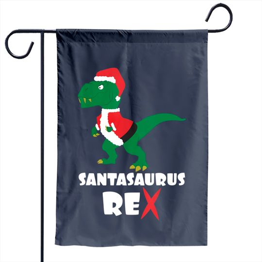 T Rex Christmas Dinosaur Santa Santasaurus Garden Flag