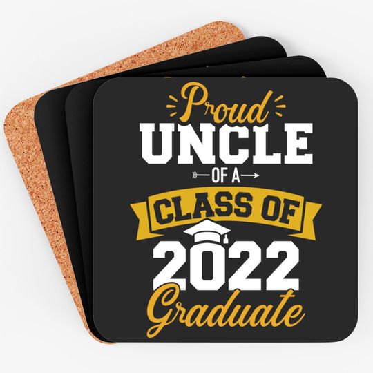 Mens Proud uncle of a class of 2022 graduate senior graduation Coasters