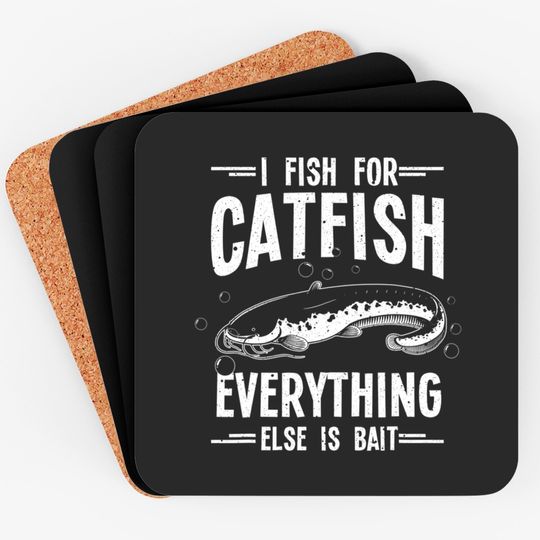 Funny Catfishing Design For Men Women Catfish Fishing Hunter Coasters
