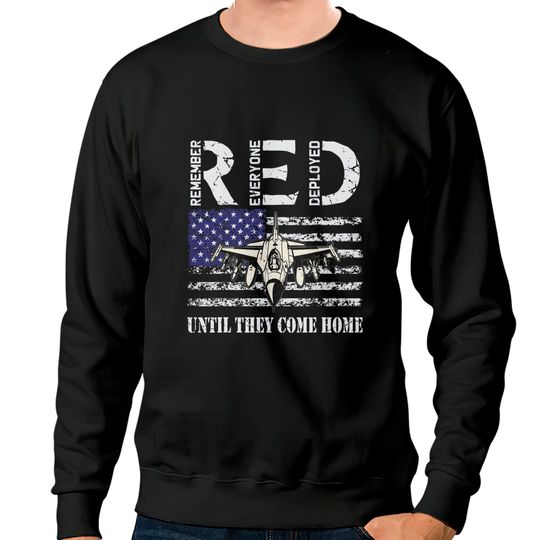 RED Friday Military Sweatshirts Air Force USAF US Flag Veteran Sweatshirts