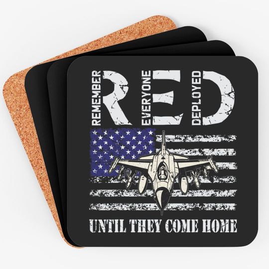 RED Friday Military Coasters Air Force USAF US Flag Veteran Coasters