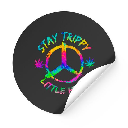 Stay Trippy Little Hippie Marijuana Drug Trip Retro Cbd Sticker