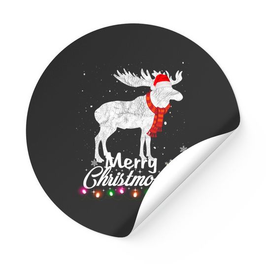 Merry Christmoose: Funny Christmas Moose Pajama Sticker