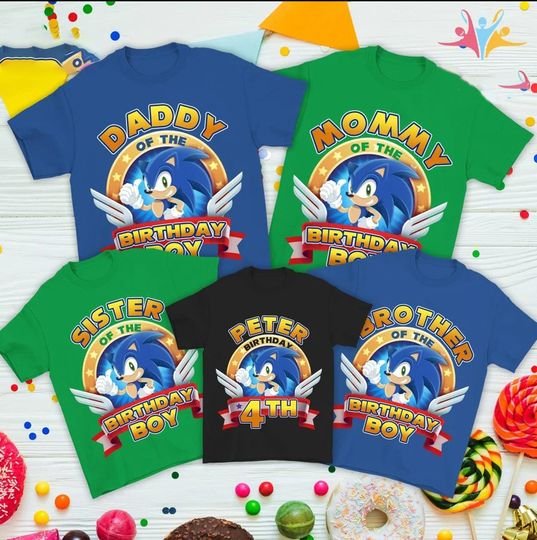 Family Sonic Birthday Sonic The Hedgehog Shirt