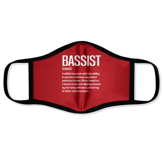 Funny Bass Player Bassist Definition Face Masks