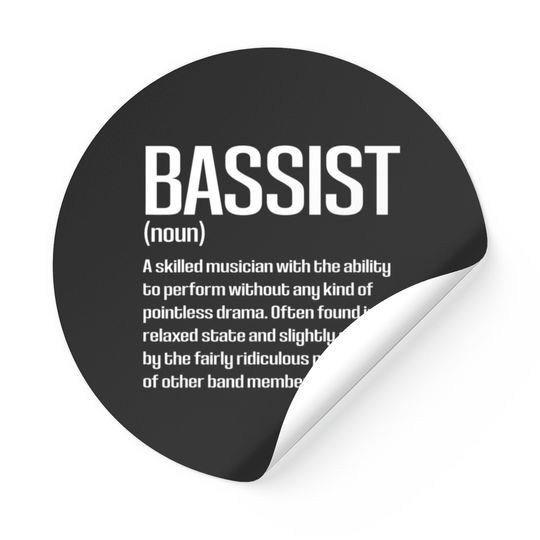 Funny Bass Player Bassist Definition Stickers