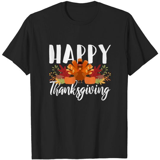 Happy Thanksgiving I Native Turkey Pilgrim T-shirt