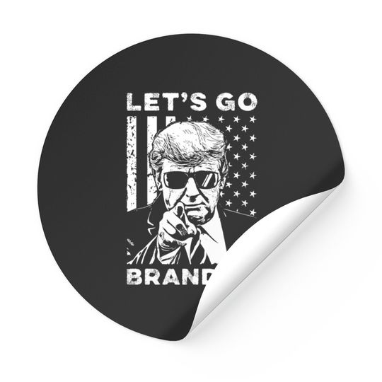 Lets Go Brandon Trump And America Flag - Lets Go Brandon - Stickers