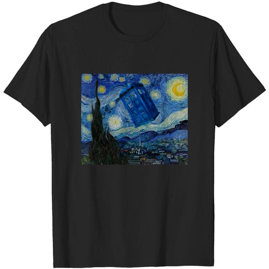 Starry Night Tardis - Tardis - T-Shirt