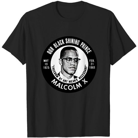 Malcolm X - Vintage Button Design - Malcom X - T-Shirt