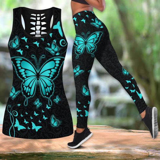 Personalized 3D Hollow Tank Top Legging Sets