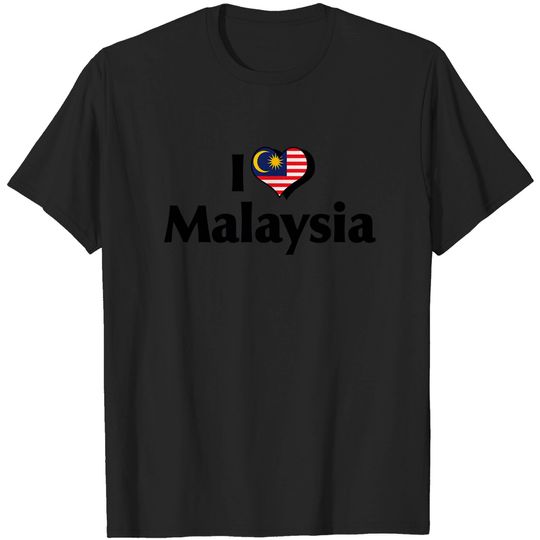 I Love Red Heart Flag of Malaysia T-Shirt