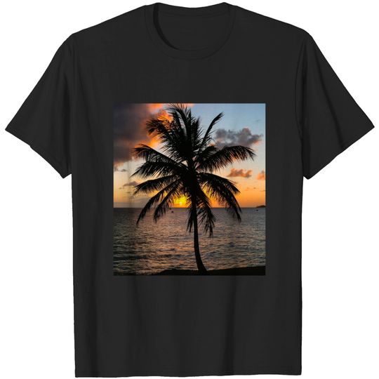 Tropical Ocean Palm Sunset - Palm Tree - T-Shirt