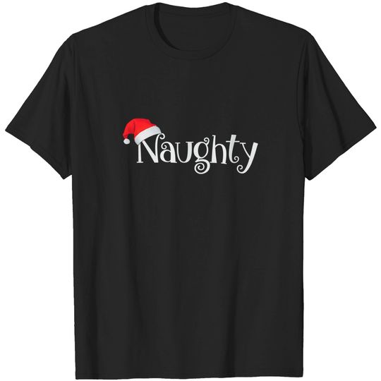 Naughty or Nice Costume Matching Christmas Couples T-Shirt