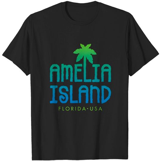 Amelia Island Florida T-Shirt Beach Palm Tree