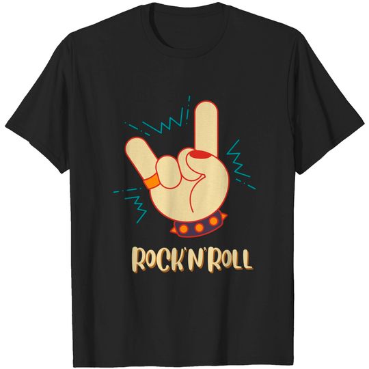 Rock n Roll Horn - Rock N Roll Music - T-Shirt
