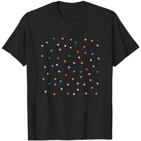 Multi Colored Stars in the Sky - Stars - T-Shirt