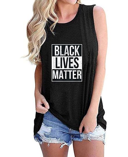 Black Lives Matter Tank Tops with Names of Victims - BLM Shirt Women Tops Vest