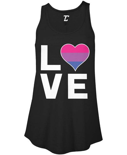 Love Bisexual Heart - LGBTQ Pride Women's Flowy Tank Top