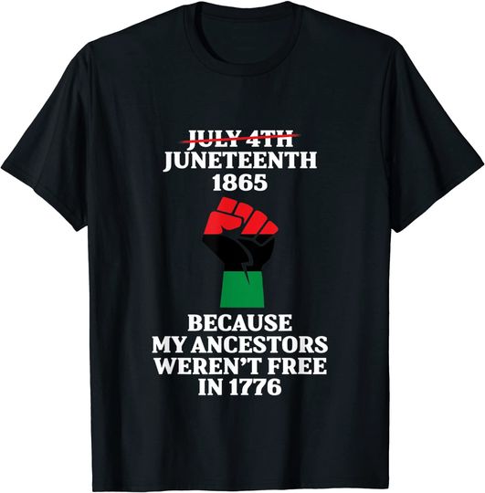 Juneteenth Ancestors Black African American Flag Pride T-Shirt
