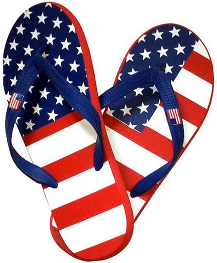 TheFlagShirt Women's American Flag Flip Flops