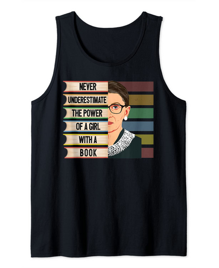 Feminist Ruth Bader Ginsburg RBG Quote Girl With Book Women Tank Top
