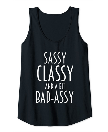 Womens Saying Sassy Classy Bad-Assy Tank Top