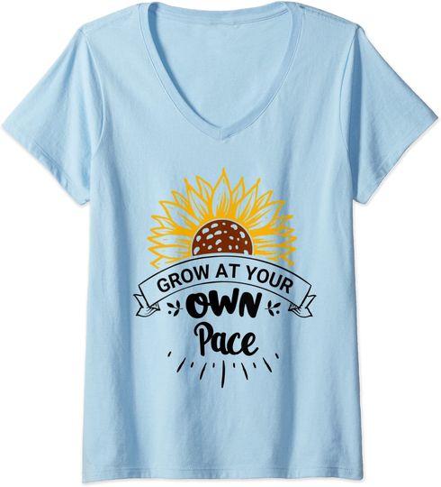 Grow At Your Own Pace Plants Sunflower Shirt,flower Plant T-shirt
