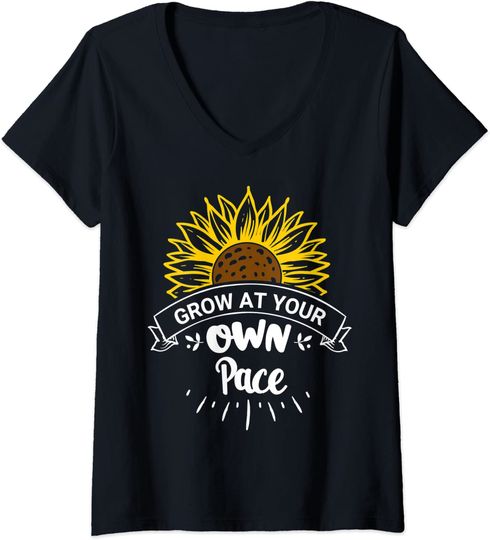 Grow At Your Own Pace Plants Sunflower Shirt,flower Plant T-shirt
