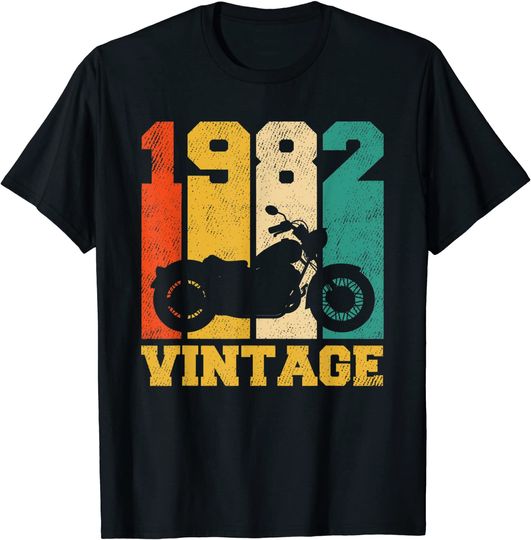 39 Years Old Gifts Vintage 1982 Motorcycle 39th Birthday T-Shirt