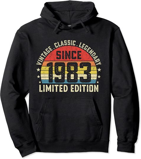 38th Birthday Gift Vintage Classic Legendary Since 1983 Pullover Hoodie