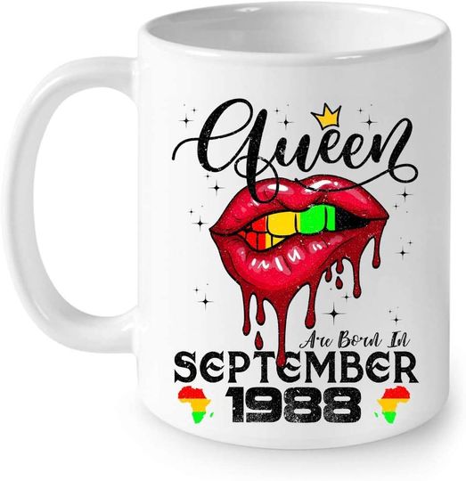 Queens Are Born In September 1988 Birthday Mug