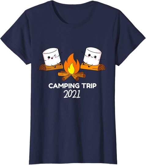 Cute Family Camping Trip 2021 Campfire Crew Road Trip T-Shirt