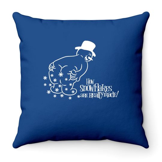 How Snowflake Are Really Made Snowman Throw Pillow