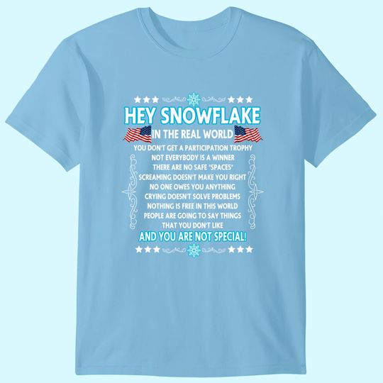 Hey Snowflake The Real World T Shirt