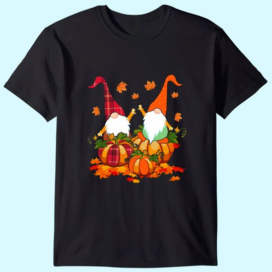 Auntumn Gnomes Riding Pumpkin Thanksgiving Gnomes Lover T-Shirt
