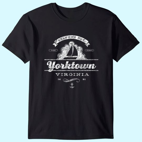 Yorktown VA Sailboat T-Shirt Vintage Nautical Throwback Tee
