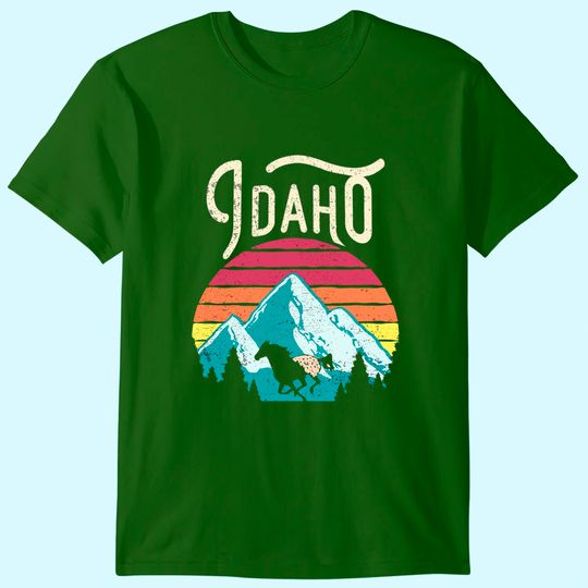 Retro Idaho Mountains Outdoor Wildlife T Shirt
