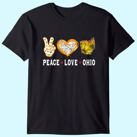 Peace love Ohio State Souvenirs Sunflower T-Shirt
