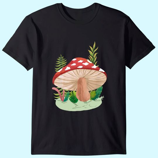Foraging Wild Mushroom Vintage retro Fungi Champignon T-Shirt