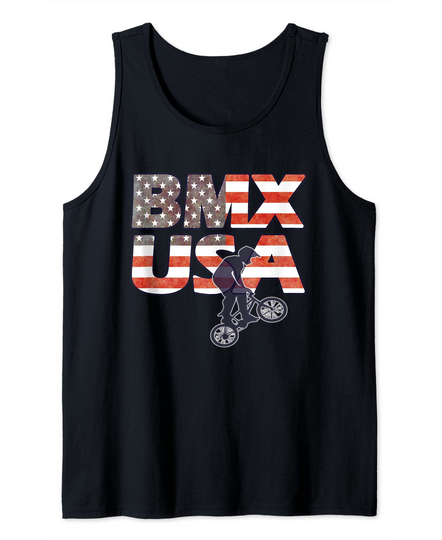 BMX USA Mens Womens Freestyle Cycling Team American Flag Tank Top